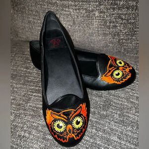 Strange Cvlt Lydia Night Owl Black Halloween Spooky Flats